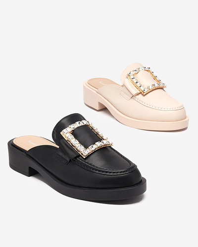 Beige Hausschuhe für Damen a'la Loafer Delaqi - Schuhe