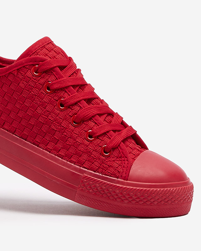 Rote Damen Turnschuhe mit Prägung Aklina - Schuhe