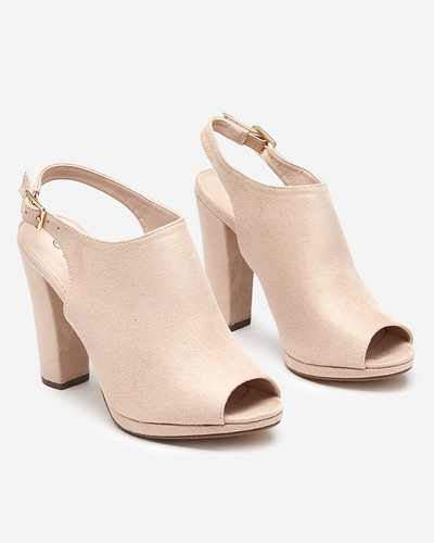 Beige Damensandale mit höherem Absatz Weteri - Footwear