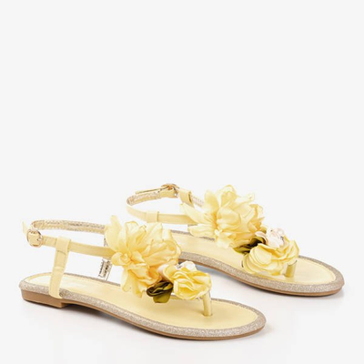 Gelbe Sandalen mit dekorativer Nosta-Blume - Schuhe 1