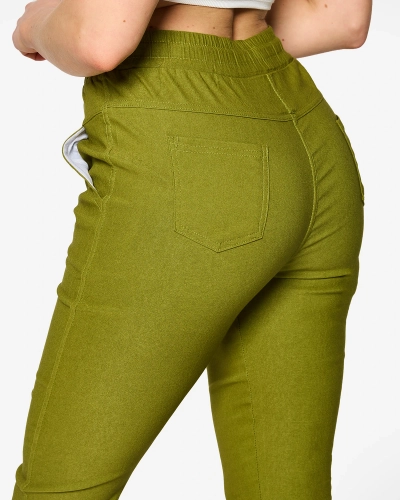 Gerade Damen Stoffhose in grün PLUS SIZE- Kleidung