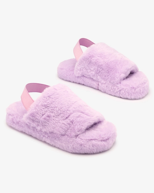 Фіолетові жіночі хутряні капці Royalfashion Nabres