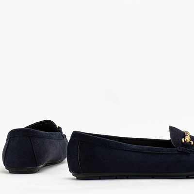 Marineblauer Damenmokassin mit Seriti-Ornament - Schuhe