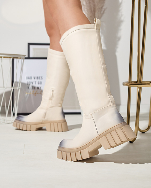 Кремові жіночі чоботи Astaroth