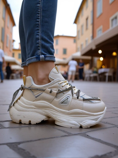 Royalfashion Damen Sneaker mit dicker Sohle Reterri