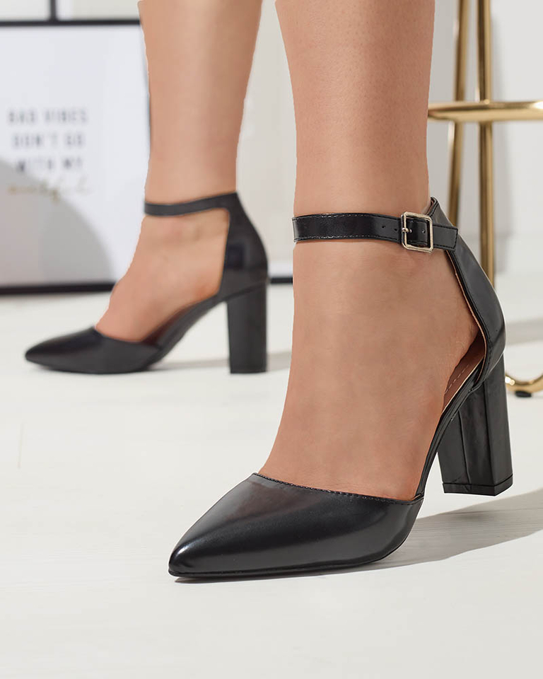 OUTLET Damen Pumps auf einem Pfosten in schwarzer Farbe- Schuhe