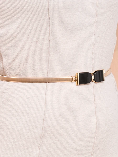 Goldener Damen-Gürtel Livia mit metallener Schleifenschnalle im Romano-Stil