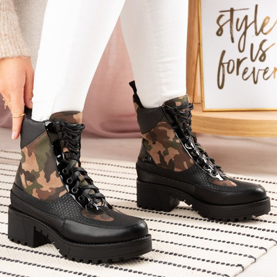 Чорні черевики з комуфляжною вставкою Berkut - Взуття