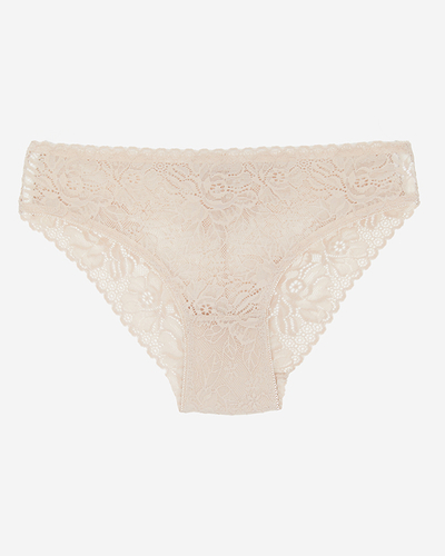 Beiges Spitzenslip für Damen, Slips - Unterwäsche