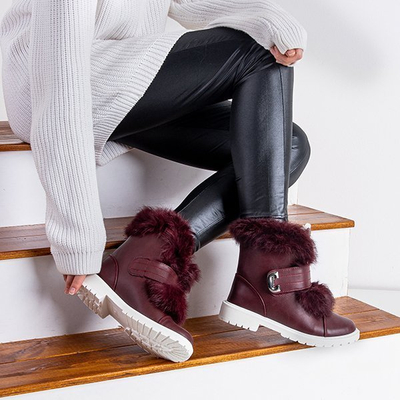 Wisconsin Burgundy Fur Snow Boots - Schuhe