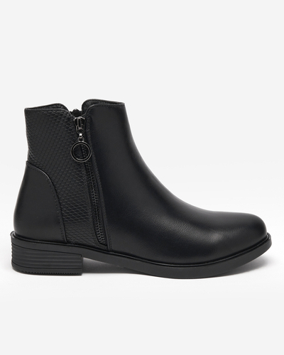 Schwarze Damenstiefel a'al Chelsea Boots mit Prägung Lodik - Schuhe