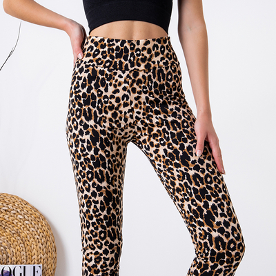 Braune Leopardengamaschen für Damen - Kleidung