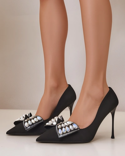 Royalfashion Damen hochhackige Schuhe mit einer Schleife Cocarte