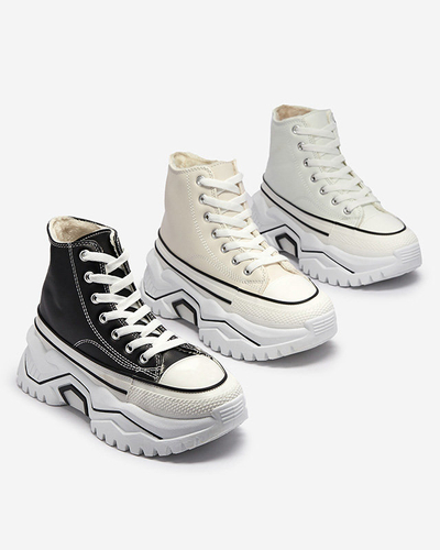 OUTLET Damen schwarze isolierte Plateau-Sportschuhe a'la sneakers Retiha - Schuhe