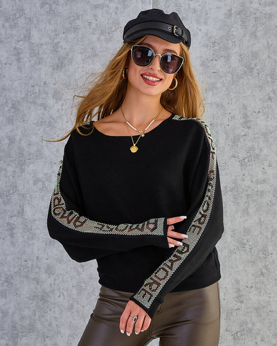 Royalfashion Dünner Damenpullover mit Zirkonen