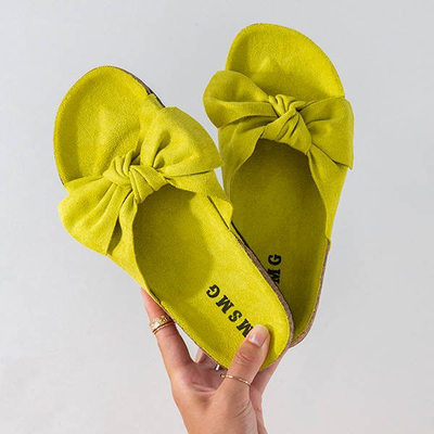 Grüne Frauenschuhe mit Sun and Fun-Schleife - Schuhe