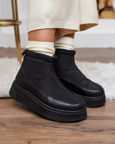 Royalfashion Damen Schlupf-Schneestiefel in schwarz Armeda