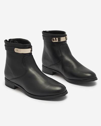 Damenstiefel mit Goldverzierung in Schwarz Hontes- Footwear