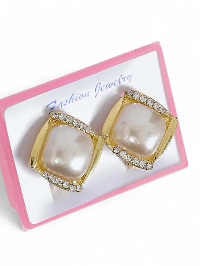 Damen-Clip-Ohrringe mit Perle