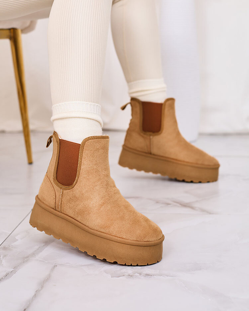 Royalfashion Коричневі жіночі черевики на платформі Stiellsia