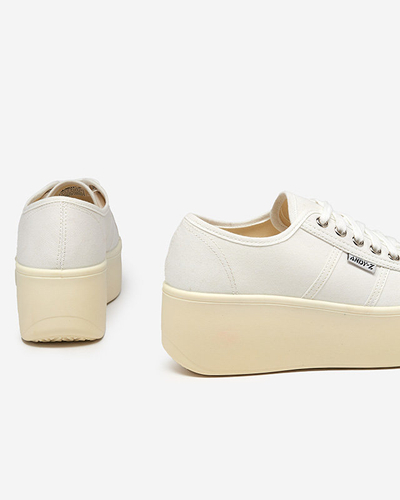 OUTLET Спортивні кросівки білого та кольору екрю на платформі Darru-Footwear