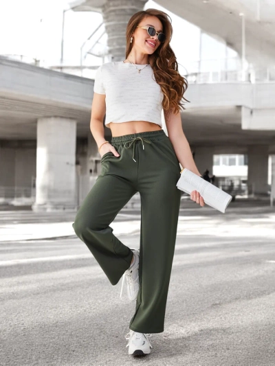 Royalfashion Einfache Damenhose mit Bindeband