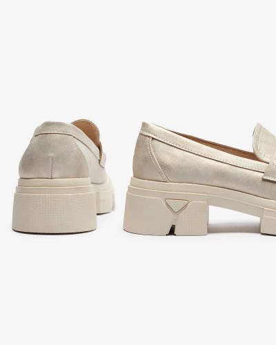 Gold Damen Öko-Leder Mokassins Sepop- Footwear