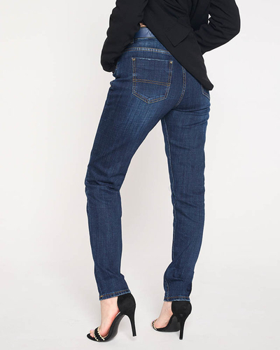 Gerade Damenjeans, Marineblau - Bekleidung