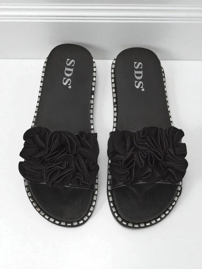 Royalfashion Жіночі шльопанці на плоскій підошві Flora Verde