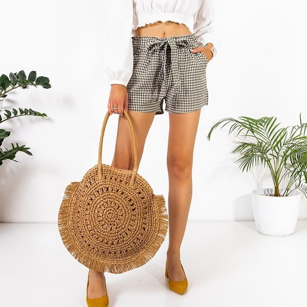 Grüne karierte Shorts für Damen - Kleidung