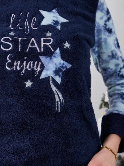 Royalfashion Damenpyjamas a'la Fleece Life Star Genießen