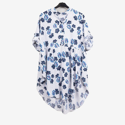 Gemusterte Tunika für Frauen in Weiß - Blusen 1