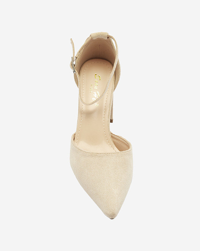 Beige Damen-Pumps auf einem Pfosten Derra - Schuhe