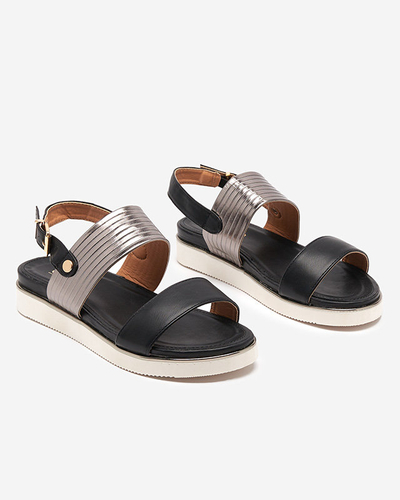 Öko-Ledersandale für Damen in Schwarz Kerita - Footwear