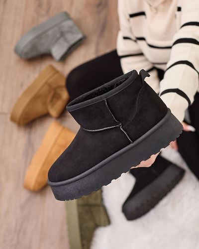 Royalfashion Schwarz Damen Plateau Schneestiefel Ersinella