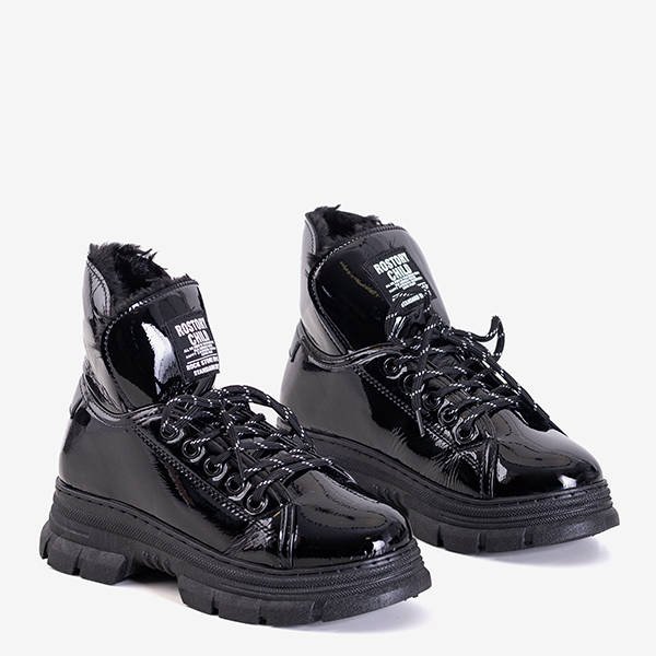 Schwarz lackierte Damenstiefel von Rostorie - Footwear