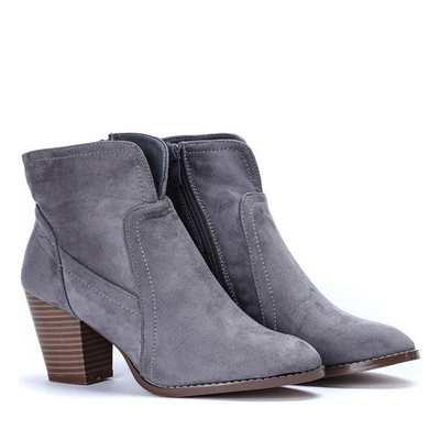 Szare botki na słupku Alayah - Obuwie