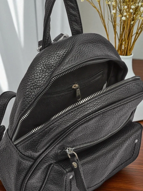 Plecak damski Astrea Królewska Moda зі шкіри екологічної чорно-білий