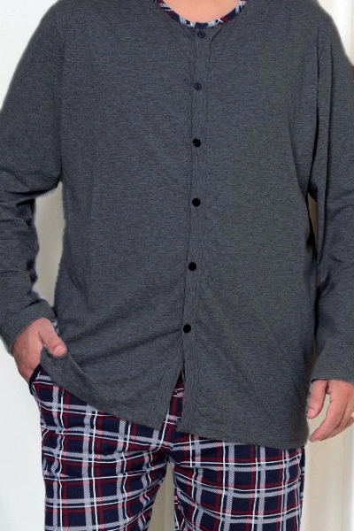 Royalfashion Herren Baumwoll-Karopajama PLUS SIZE