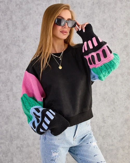 Жіночий світшот Royalfashion з різнокольоровими рукавами