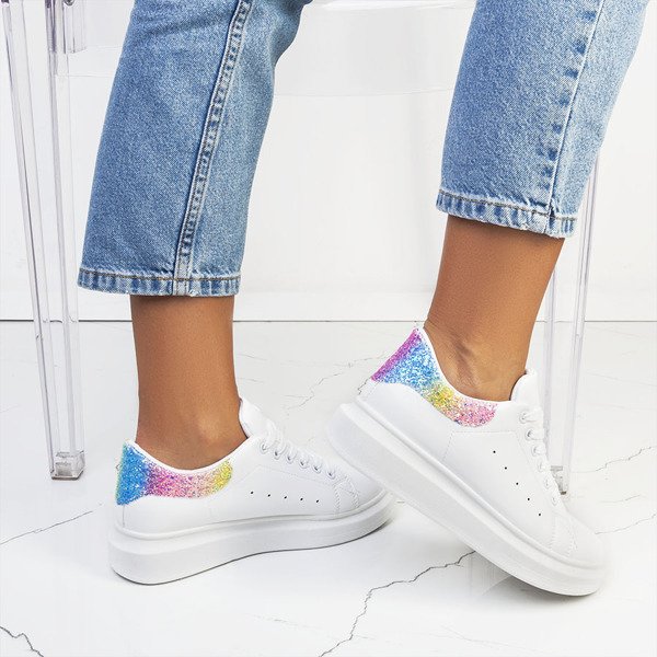 White sport sneakers with glitter inset Tricky - Footwear