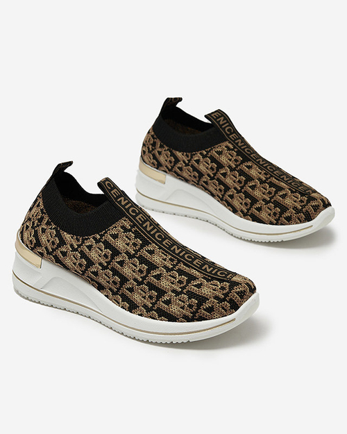 Чорно-коричневі жіночі сліпони з принтом Scerpa- Footwear