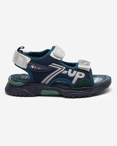 Doniso marineblaue und grüne Kindersandalen - Schuhe