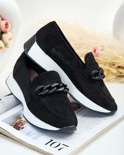 Royalfashion Ажурні жіночі мокасини з ланцюжком Isolla