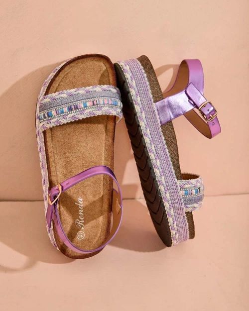 Жіночі вишиті босоніжки Royalfashion