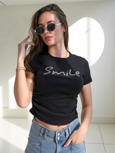 Royalfashion Damen Baumwollbluse mit der Aufschrift