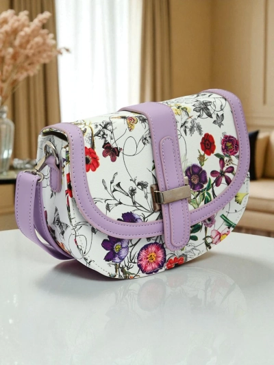 Royalfashion Kleine Damenhandtasche aus Öko-Leder mit Blumenmuster Ori Elle
