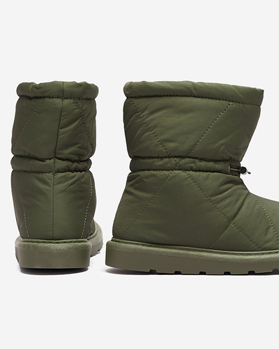 Dunkelgrüne Damen Isolierte Stiefel a'la Schneestiefel Kaliolen - Footwear