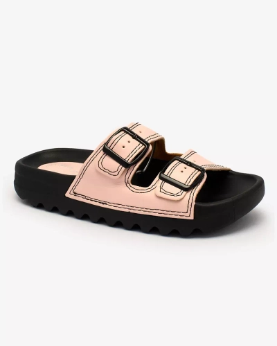 Royalfashion Rosa Damen-Flip-Flops mit Schnallen Kallov