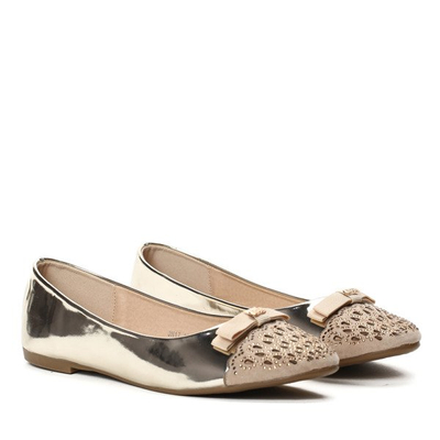 Złote baleriny - Obuwie